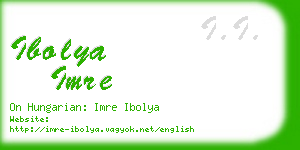 ibolya imre business card